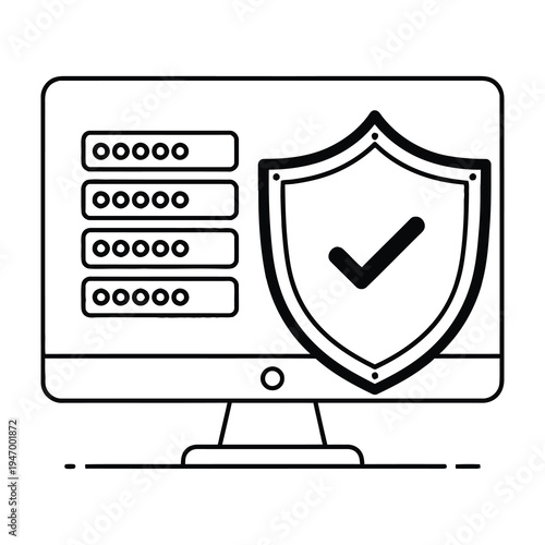 Secure computer system protected by digital shield with verified mark