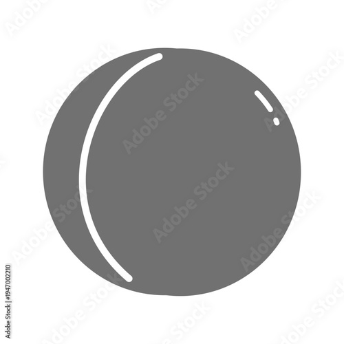 ネクタリンのシンプルなフラットアイコン 白黒ベタ塗りイラスト