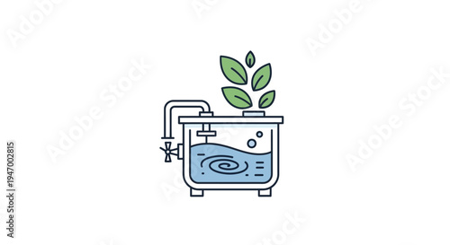 Water in a Bathtub with Leaves.