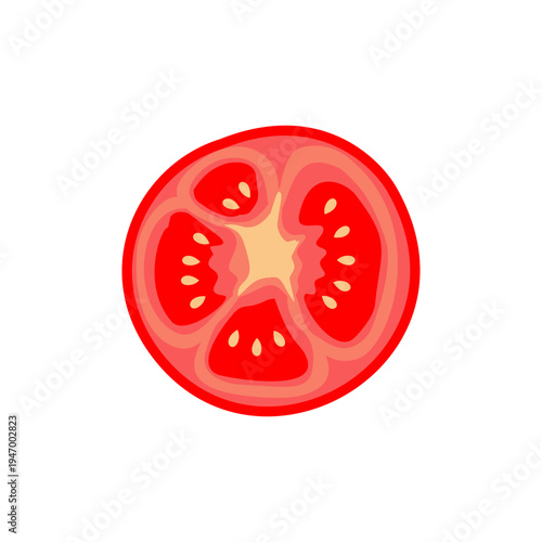 Illustration Of a Sliced Tomato 