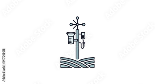 Weather station equipment on ground.