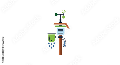 Weather Station Instrument Meteorological Tower.