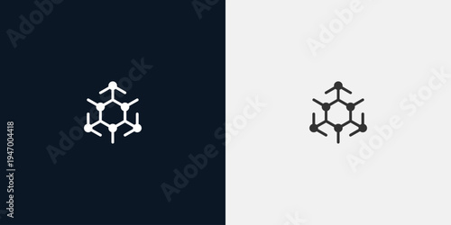 Drone technology logo design on dark and light background.