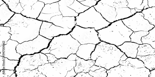 abstract grunge vector illustration.Cracked concrete rock black and white vector background.Distressed Overlay Texture.	