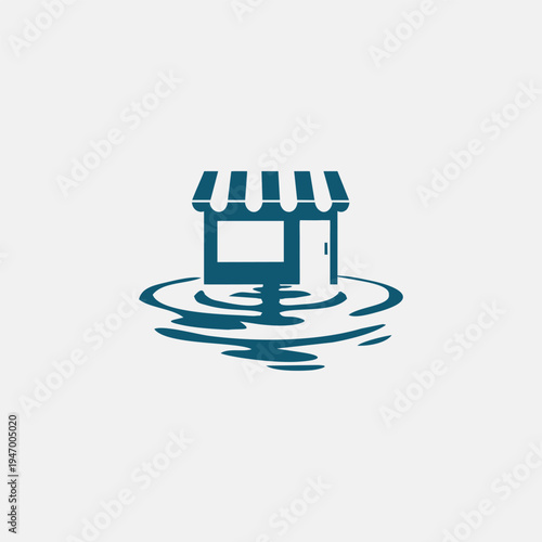 Shop on Water A Unique Concept Representing Business and Environment.