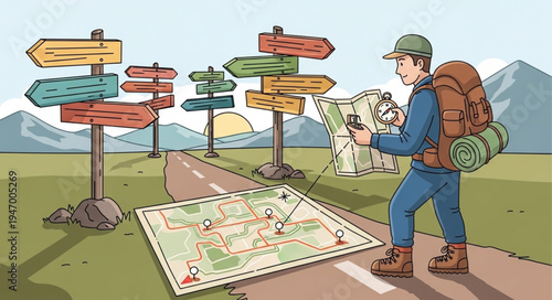 Man with dog on road.