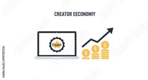 Creator economy growth concept icon.