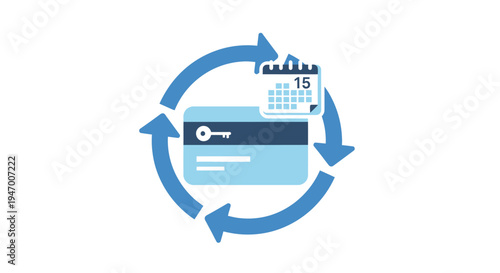 Credit card with calendar and key.