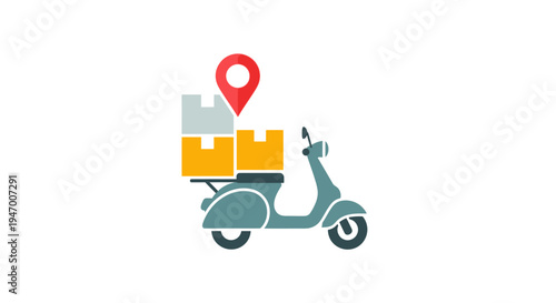 Delivery scooter with a package.