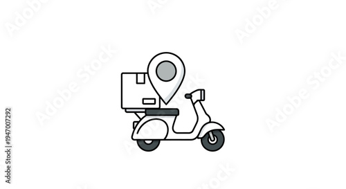 Delivery scooter with location pin.