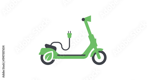 Green Electric Scooter with Charger.