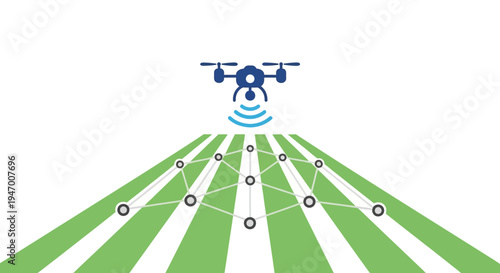 Drone Spraying Agricultural Chemicals Aerial.