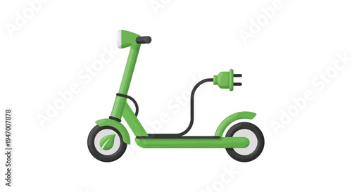 Electric scooter with charging plug.