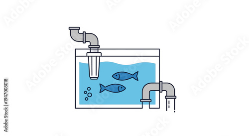 Fish in a water tank system.