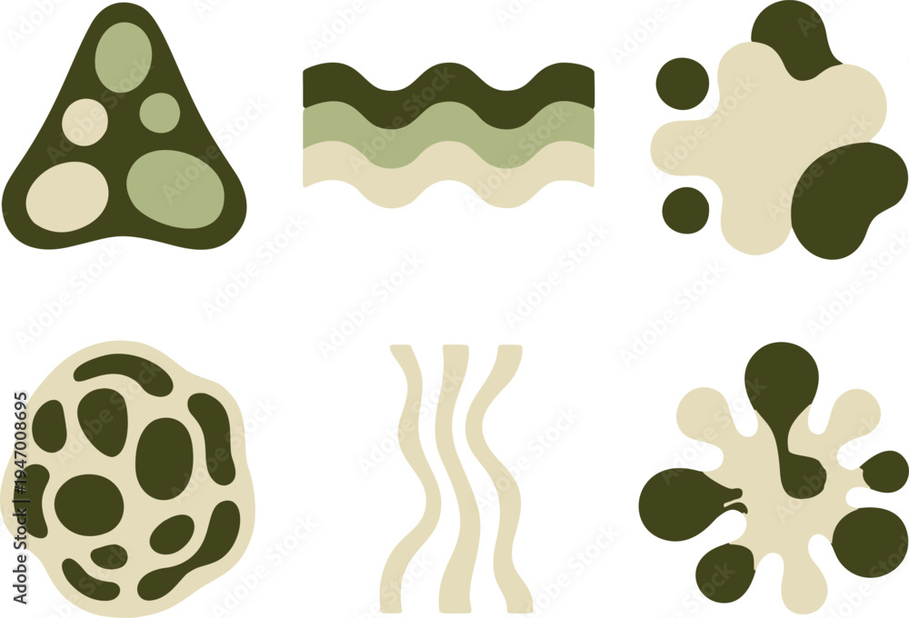Fototapeta premium Abstract organic shapes in earthy tones, ideal for backgrounds and creative projects emphasizing nature and fluidity.