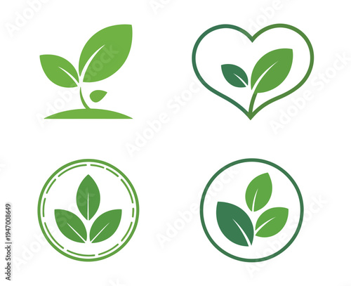 Healthy Food Icons – Vegan, Organic, and Eco-Friendly Symbols