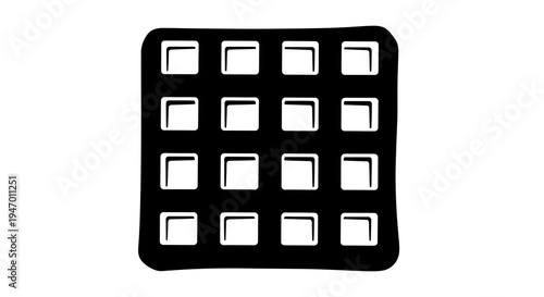 Minimalist Grid Layout Icon for Application Launcher or Data Display Interface Element
