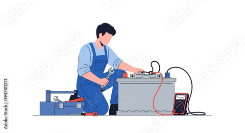 Man working on a machine.