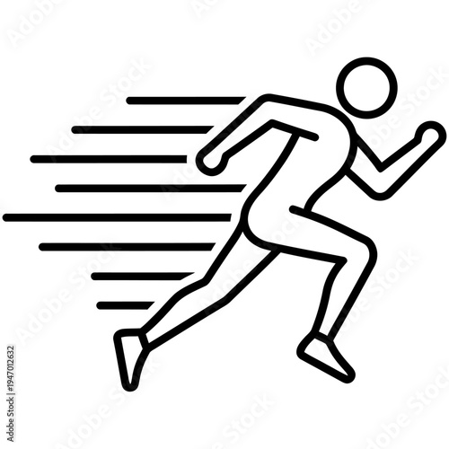 Running man icon fast speed motion athlete sprinting silhouette vector illustration design