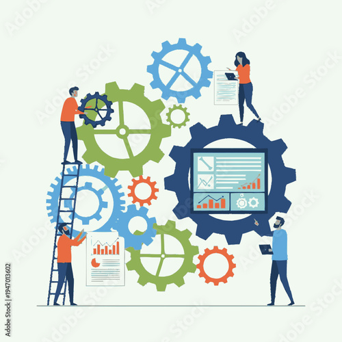 Teamwork and collaboration in business operations.