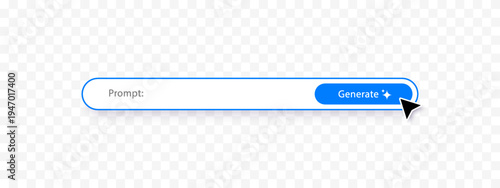 Generate AI prompt bar. Artificial intelligence, machine learning technology, chat, futuristic, button design concept. Vector illustration