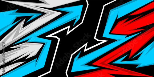 Car decal design vector. Graphic abstract stripe racing background kit designs for wrap vehicle, race car, rally, adventure and livery