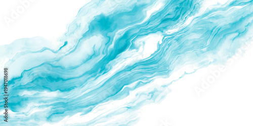 Vector Ethereal aqua waves swirling intricate patterns, fluid abstract artwork in shades of turquoise, evocative movement and depth.