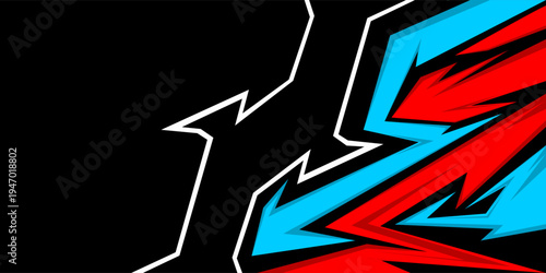 Car decal design vector. Graphic abstract stripe racing background kit designs for wrap vehicle, race car, rally, adventure and livery