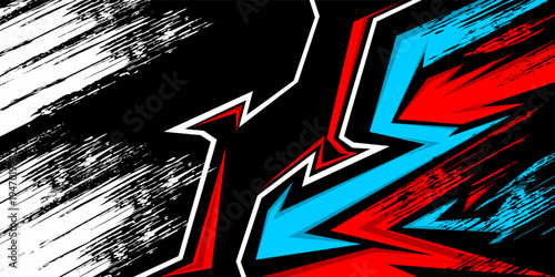 Car decal design vector. Graphic abstract stripe racing background kit designs for wrap vehicle, race car, rally, adventure and livery