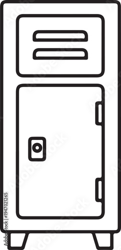 Minimal gym locker line black and white storage cabinet