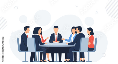 Business Meeting Around a Table with Diverse Team Discussing Ideas