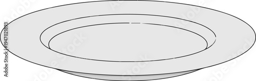 A simple, clean illustration of a light gray plate with concentric rings