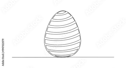 Minimalist Easter Egg Line Art Illustration