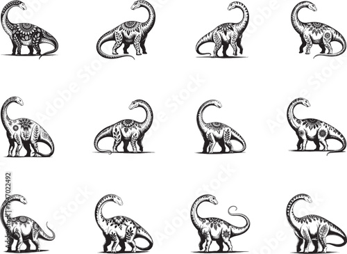 Diplodocus SVG, Mandala Dinosaur SVG