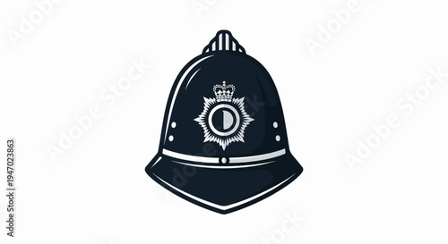 Dark blue helmet with a crown emblem and sunburst detail