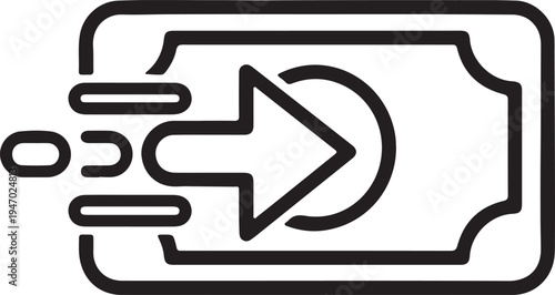 Fast money transfer vector icon illustrating quick financial transactions, instant payments, and rapid cash flow for digital banking and e-commerce designs isolated PNG with Transparent