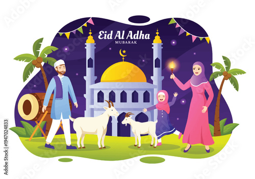 Eid al-Adha sheep illustration