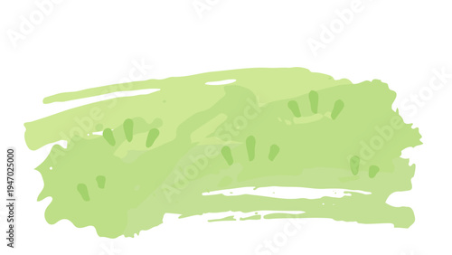 絵の具で描いたような草原の背景イラスト_薄い