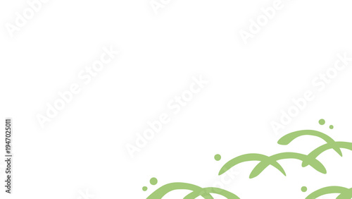 手描き風の和柄の露芝の背景イラスト_16:9