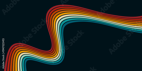 Vintage striped backgrounds, posters, banner samples retro colors 1970s 1900s 70s 80s 90s. Retro vintage style 70s striped background poster lines. Shapes vector design graphic 1980s.