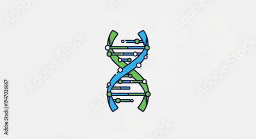 Stylized DNA double helix, a symbol of genetics, biology, and life science