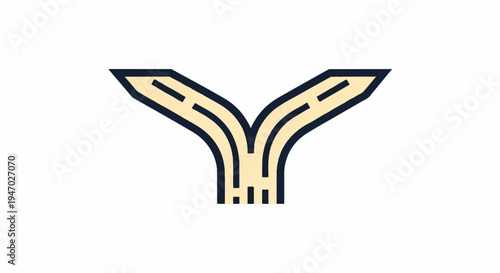 Stylized fork in the road, representing a choice