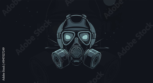 Futuristic protective mask against unknown elements