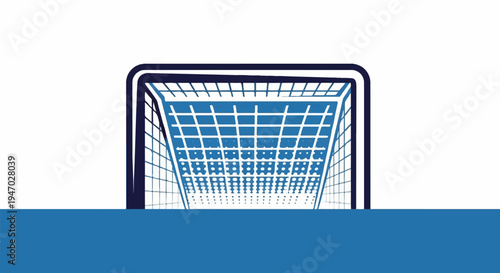 Stylized illustration of a sports goal net with perspective