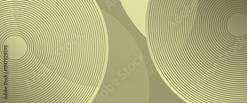 Elegant olive green abstract vector background featuring overlapping circular layers and fine concentric line patterns. A sophisticated, muted design with soft gradients for a professional look.