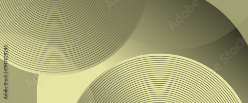 Elegant olive green abstract vector background featuring overlapping circular layers and fine concentric line patterns. A sophisticated, muted design with soft gradients for a professional look.