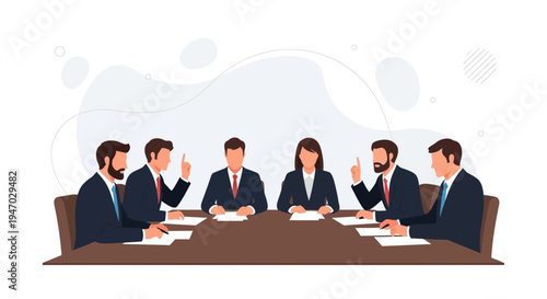 Business Meeting: Team Discussing Ideas Around a Conference Table