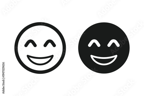 Joyful laughing face icon vector for happiness, positive reviews and great experiences