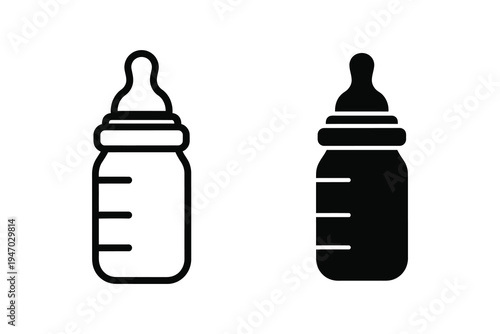 Baby Bottle Icon - Feeding and Infant Care Symbol