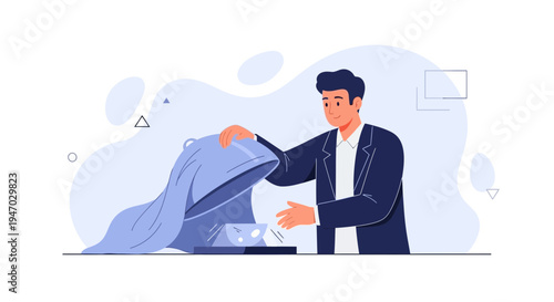 Waiter Unveiling Food Dish with Cloche, Restaurant Service, Fine Dining Experience